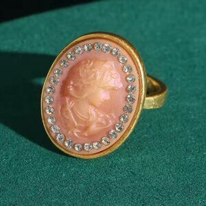 Vintage Aristocrat’s Cameo Antique Brass Masterpiece Ring